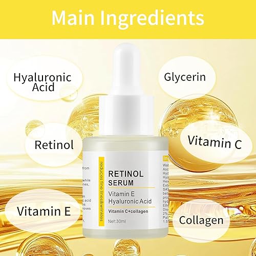 Miniatura 3 de Suero facial de retinol para la cara, hidrata el suero facial del cuidado de la piel para todo el tipo de piel 1.0 fl oz