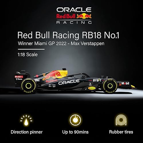 Miniatura 10 de Auténtico auto con licencia 112 F1 RedBull Rb18 de control remoto para automóvil - Serie de autos RC de la colección F1 para niños y adultos - Auto