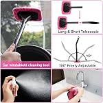 Voiture sans fil à vide rechargeable, 8000PA Nettoyant à vide portatif haute puissance avec 17PCS Kit de nettoyage de voiture, Pink Auto Accessoires pour femme cadeau