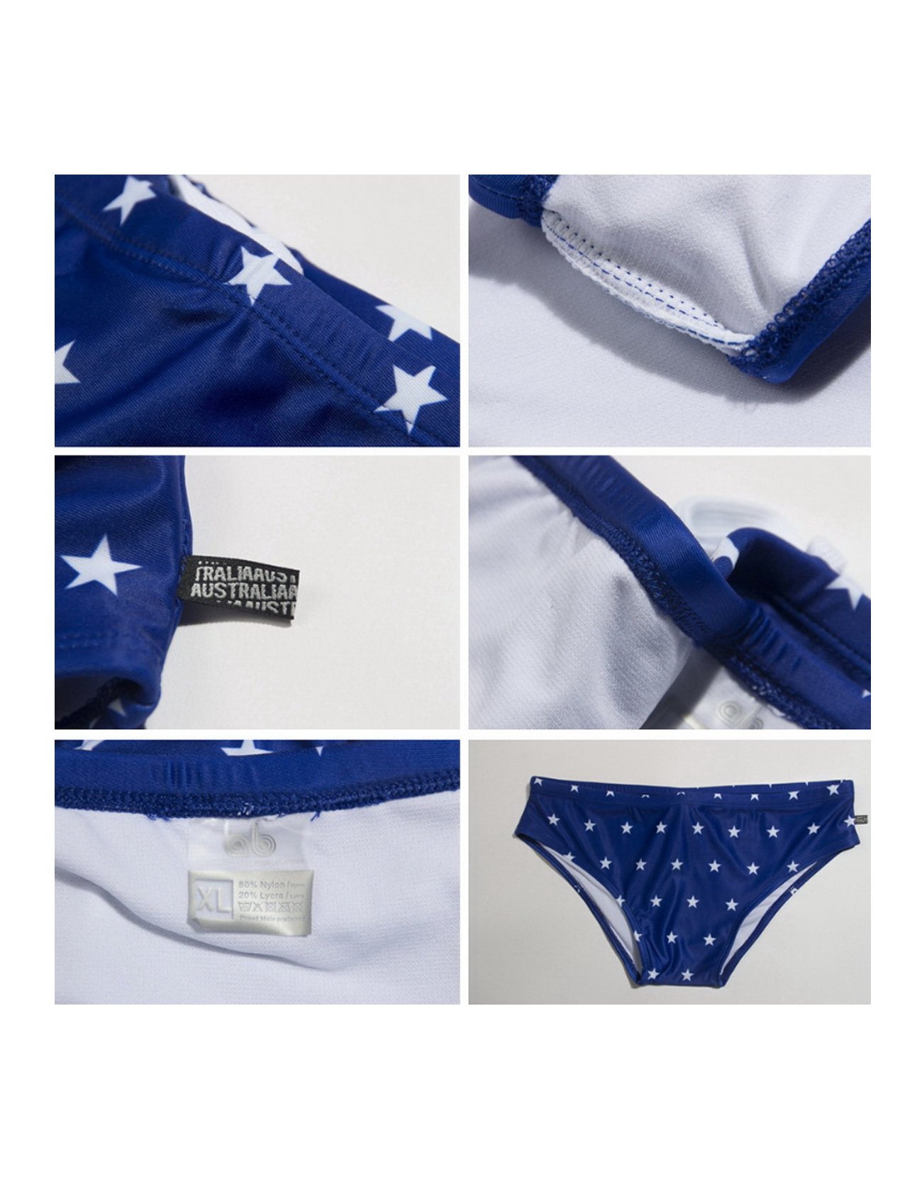 Jueshanzj Mens Swim Briefs Low Waist Sexy Printed Bikini Black+White 1 Small