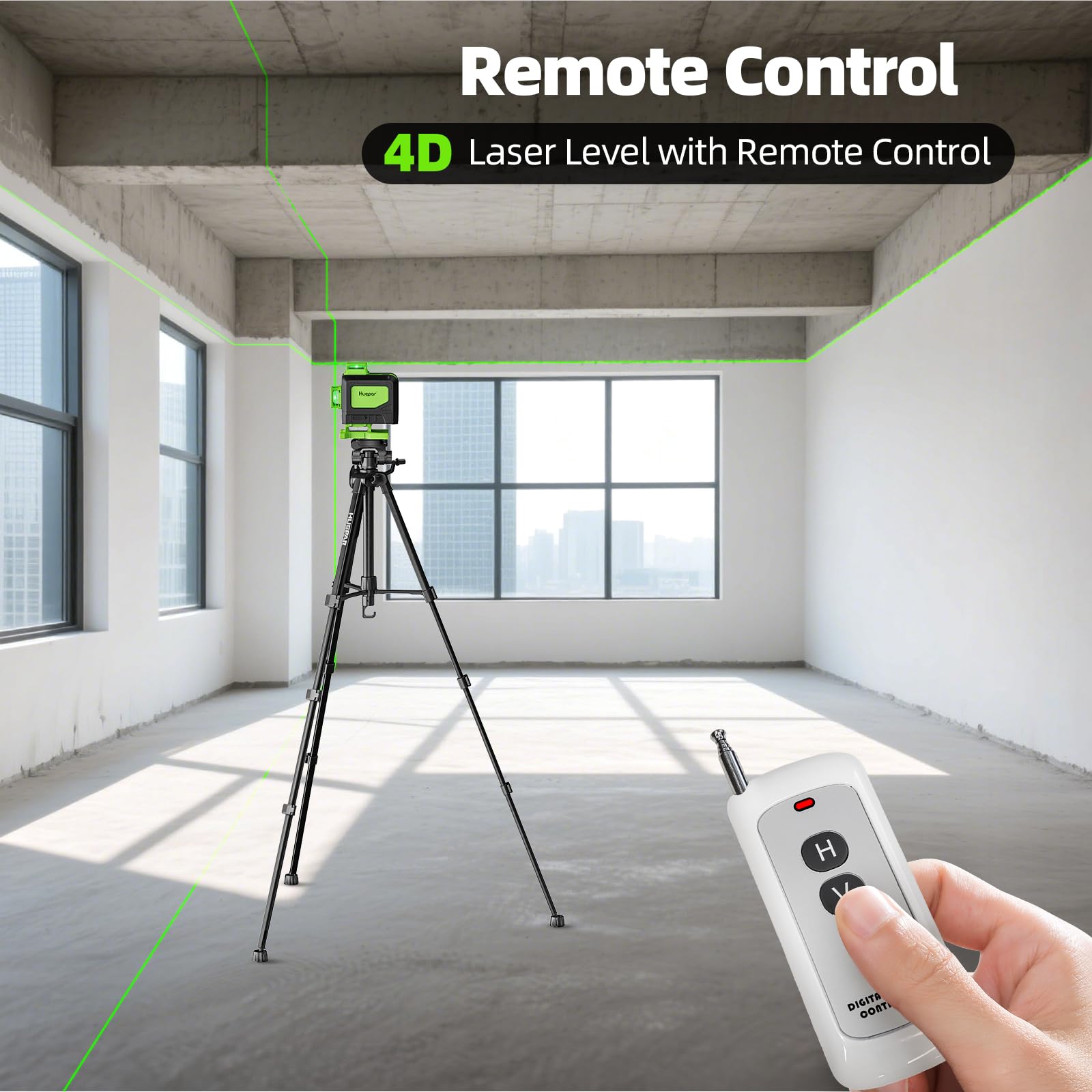Livella Laser con Treppiede Huepar,Livella Laser Autolivellante 16 Linee Verde,4 * 360°livello Laser con Batterie Ricaricabili, Telecomando,Borsa per il trasporto, IP54 Impermeabile Antipolvere