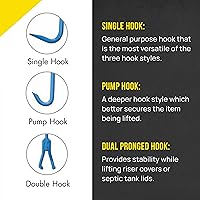 Vista 4 de T&T Tools Práctica herramienta de elevación de gancho: gancho de bomba de acero rígido resistente de 30 pulgadas con ganchos de elevación duraderos