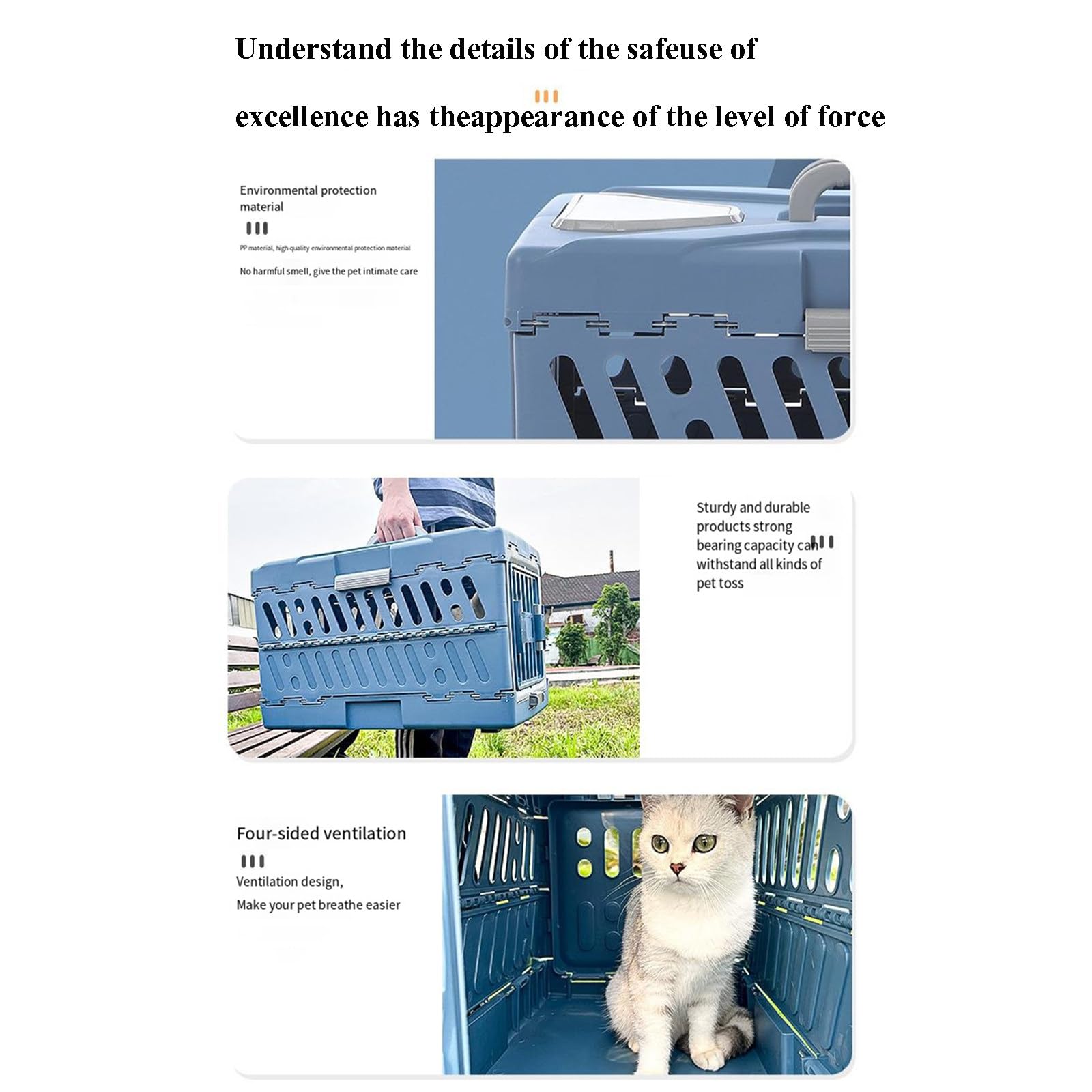 Maleta portátil para Mascotas, Jaula Plegable portátil para Perros, Jaula para Gatos, Funda de Vuelo Transpirable para Mascotas al Aire Libre,B