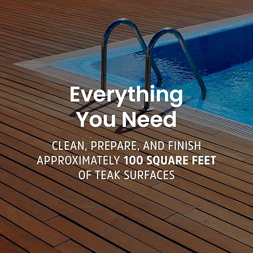 Miniatura 9 de Paquete de suministros de limpieza de teca con limpiador de teca y abrillantador, súper limpiador de 8 onzas, cepillo limpiador de madera, cepillos