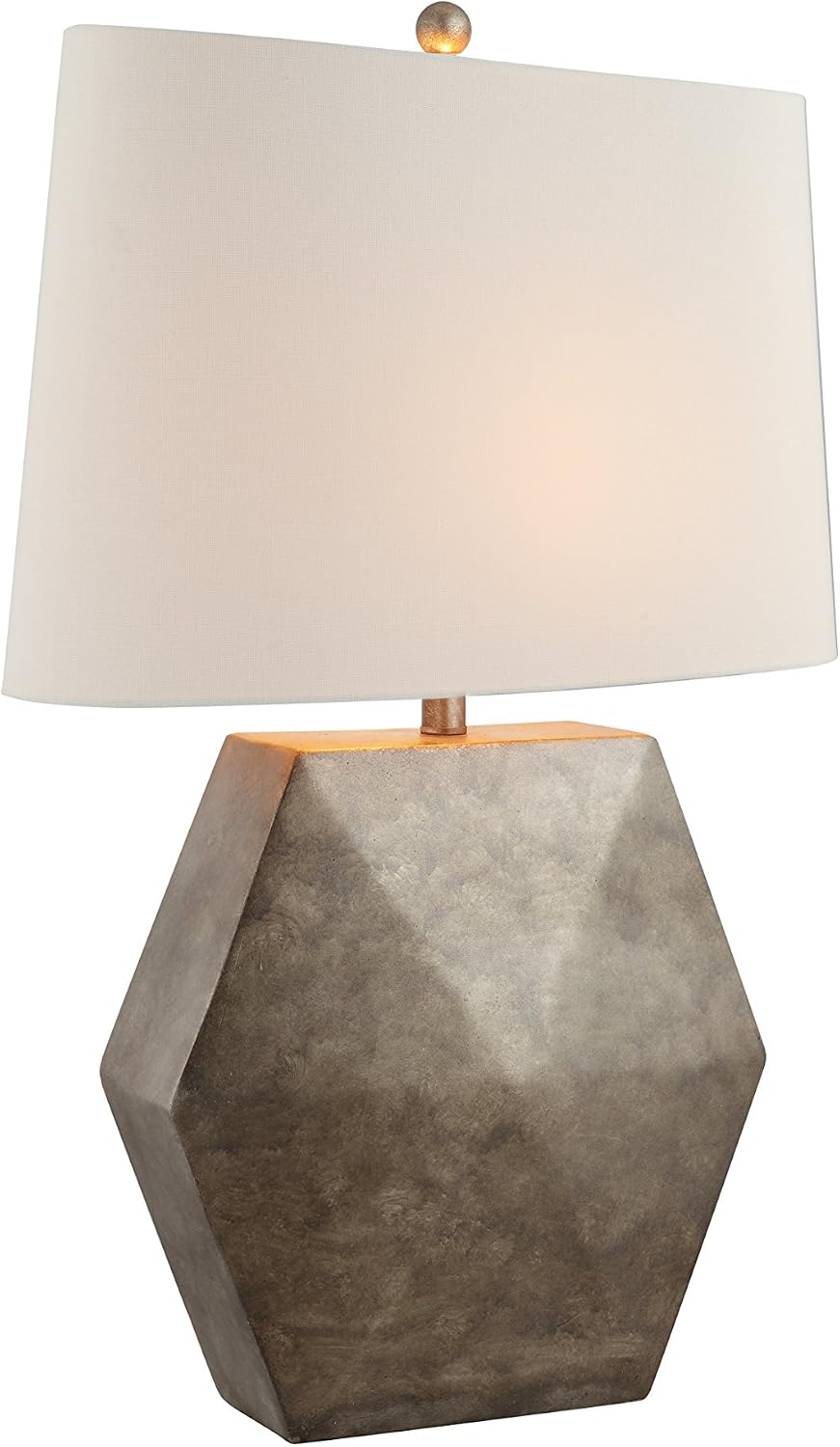 Best Review Catalina 20628-001 Samson Table Lamp with Off-White Modified Drum Shade (Bulb Included), 28.5, Grey