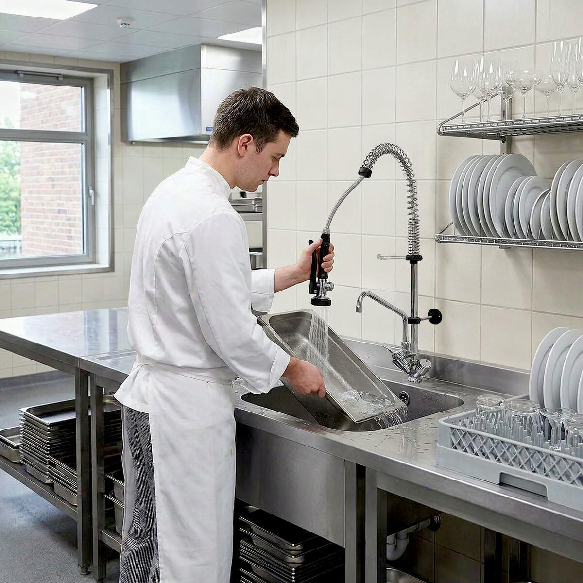 GastroHero Einloch Geschirrwaschbrause Profi 500 Niedrigbauweise Gastronomiebedarf