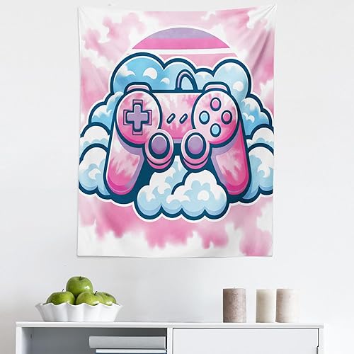 Miniatura 187 de Ambesonne Tapiz de la Torre Eiffel, tamaño Queen, imagen de la Torre Eiffel, París, Francia, coche vintage, calle, nubes oscuras, colcha colgante