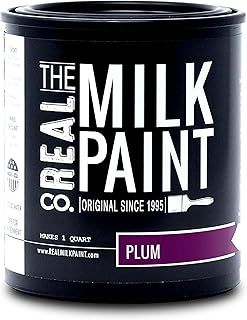 Real Milk Paint, Wood Paint for Furniture, Matte Paint for Cabinets, Walls, Brick, and Stone, Water Based Organic, No VOC, Plum, 1 Quart