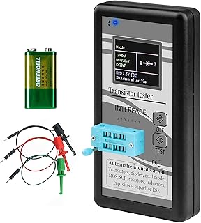 Transistor Tester,Atmega328 Mosfet Automatic Checker Detector Capacitor Tester for NPN PNP Transistor Diode Resistor Inductor Capacitance MOS SCR LCR ESR