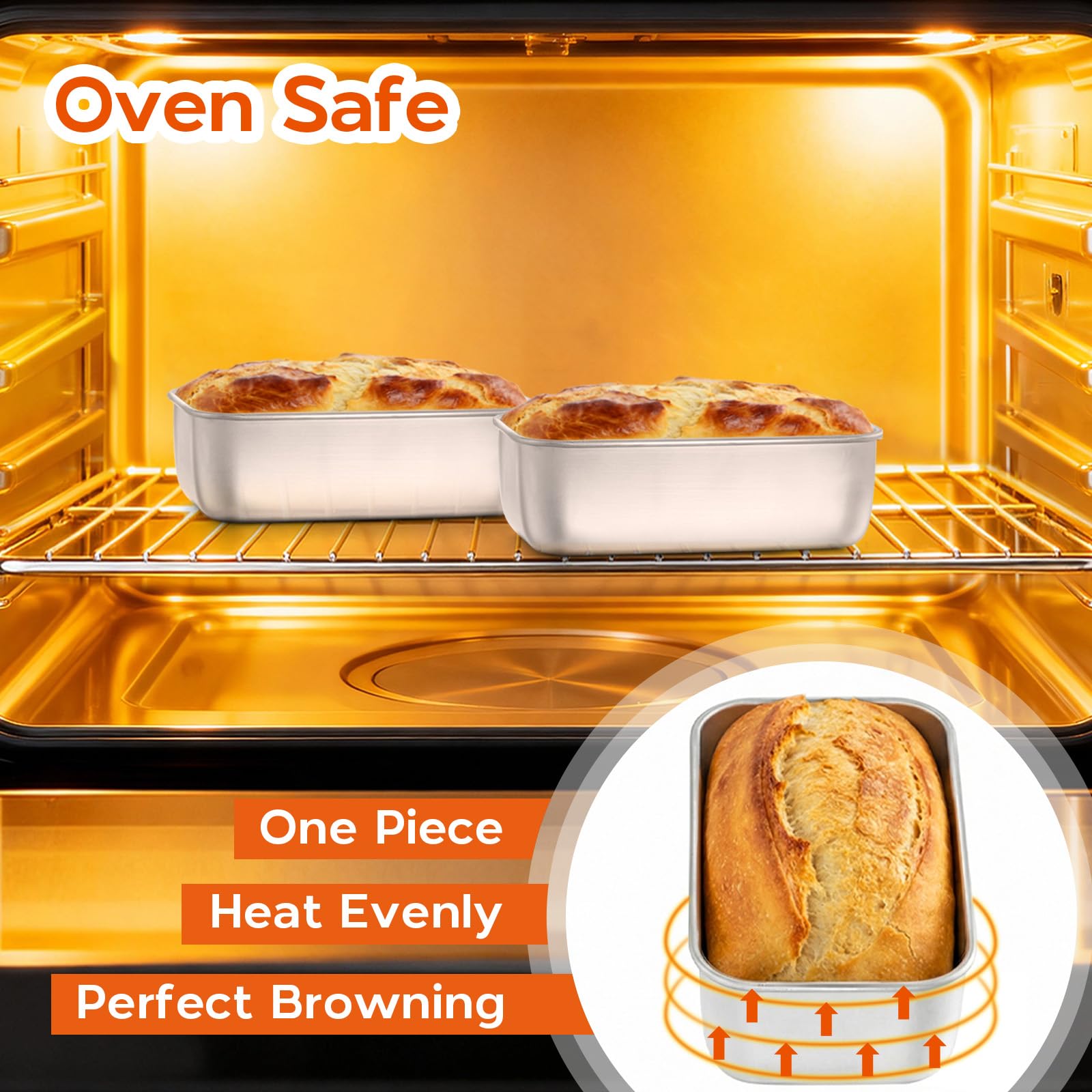 Onader Mini-Kastenform zum Backen von Brot, 15,2 x 7,6 cm, Edelstahl-Brotform, kleine Hackbratenform für hausgemachten Sauerteig-Brownie-Kuchen, spülmaschinenfest, 12 Stück