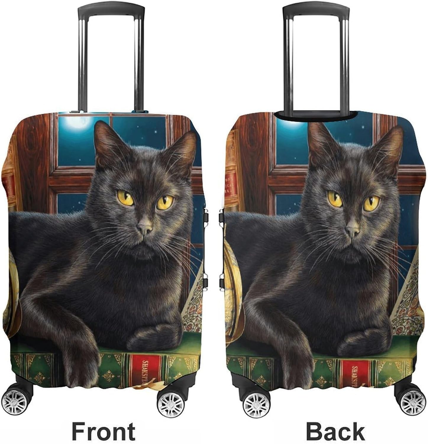 Black Cat Suitcase Covers for Luggage Carry On Cover Travel Accessories Fit 19-32 Inch image 3