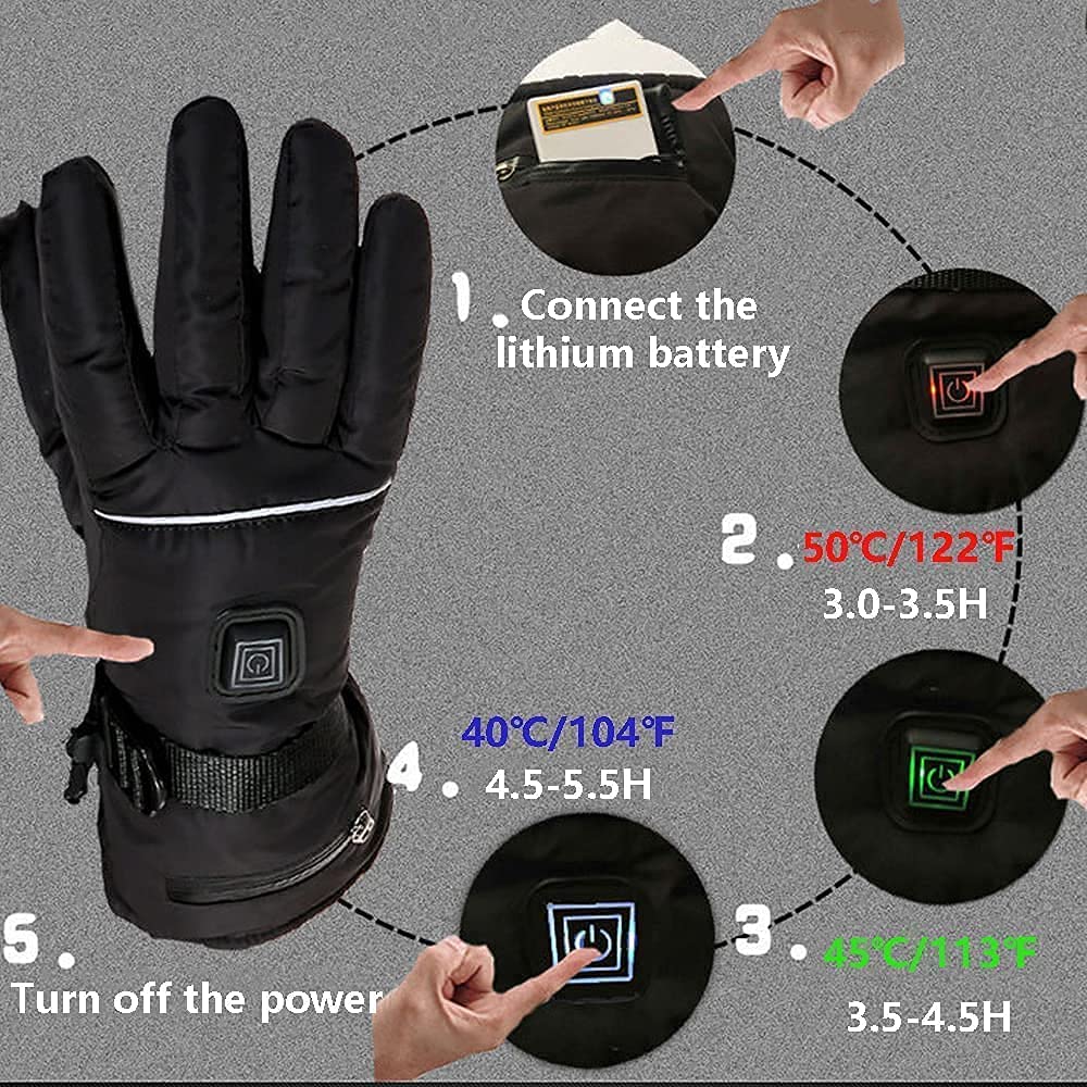 Elektryczne podgrzewane rękawiczki, USB akumulator podgrzewanie termiczne rękawiczki wodoodporne ciepłe zimowe rękawiczki do jazdy na rowerze motocyklu wędrówek na świeżym powietrzu sport kobiety mężczyźni