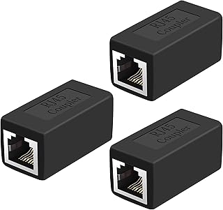 Techrum 3 Pack RJ45-Coupler, Cat7 Cat6 Cat5 Ethernet-Coupler RJ45 8P8C Network Cable Connector Extender Extension Adapter