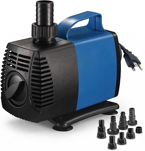 Aqua Dream 634 GPH Amphibious Water Pump - 35W Submersible or Inline External Pump with Corrosion Resistant Ceramic Shaft, 6.4ft Max Lift for Aquariums, Ponds, and Hydroponics - 1 Pc