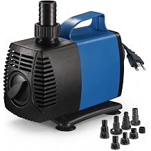 Aqua Dream 977 GPH Amphibious Water Pump - 85W Submersible or Inline External Pump with Corrosion Resistant Ceramic Shaft, 11.8ft Max Lift for Aquariums, Ponds, and Hydroponics - 9 Pcs