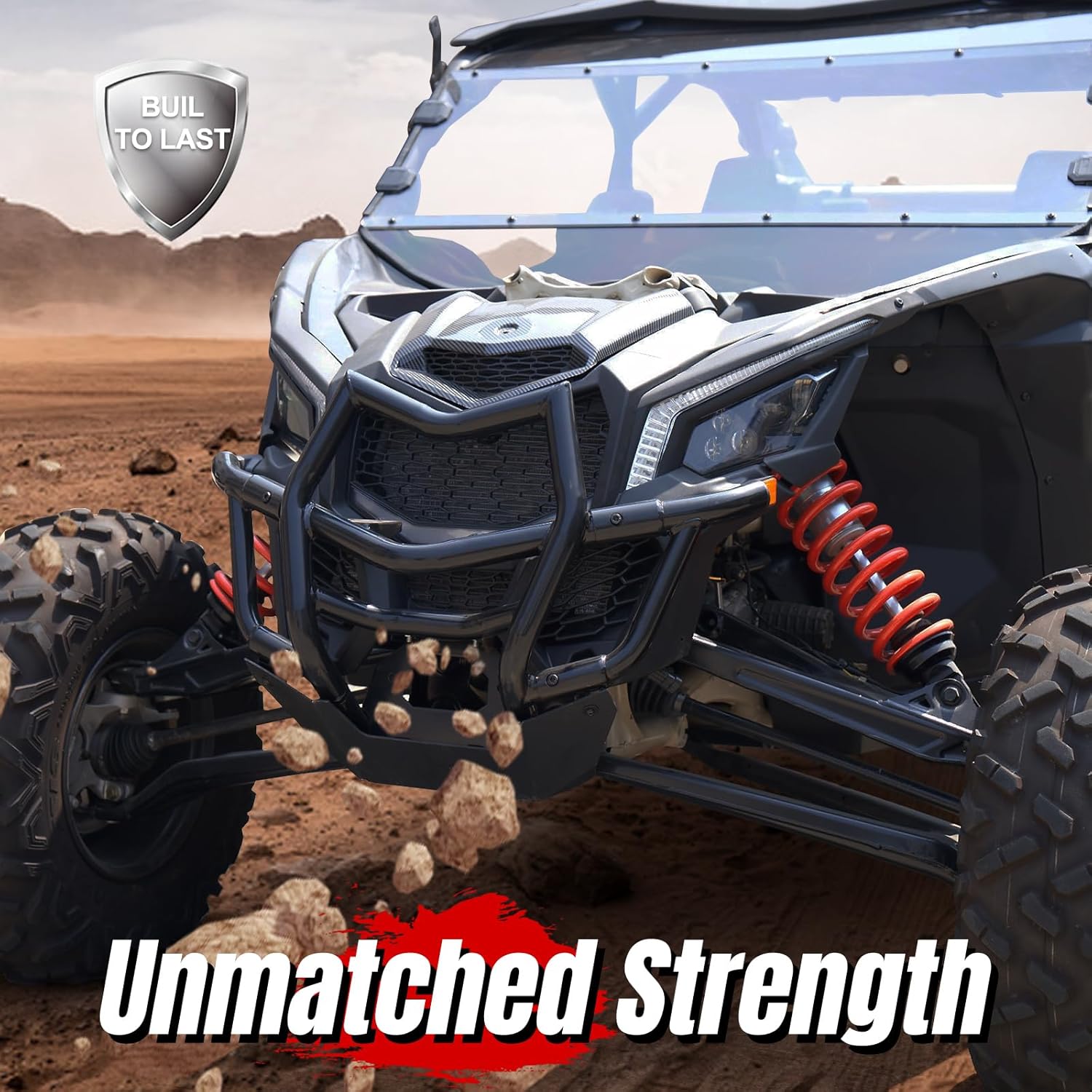 A & UTV PRO Front Pre-Runner Bumper for 2017-2024 2025 Can Am Maverick X3 Max Turbo R RR, Heavy Duty Steel Tube Front Brush Guard Protector Accessories,Replace OEM #715002878