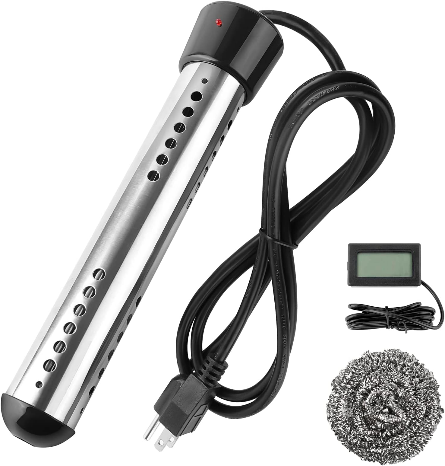 NiaoChao 2000W Immersion Water Heater, Portable Electric with 304 Stainless Steel Anti-scalding, Heats up to 5 Gallons of Water in Minutes