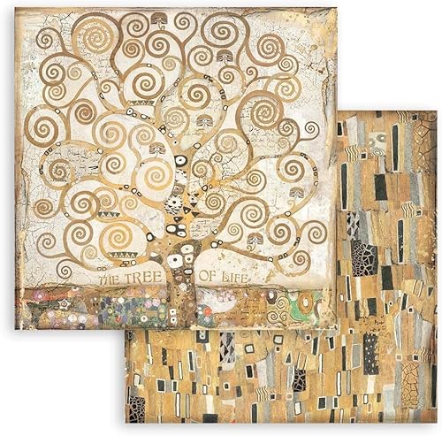 Miniatura 3 de Stamperia Intl. - Bloc de papel Klimt de doble cara de 8 x 8 pulgadas, 10 hojas de doble cara