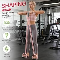 Vista 6 de Bandas de resistencia de pedal con asas, banda elástica de resistencia de yoga multifunción, bandas de resistencia de pedal de pie de goma natural