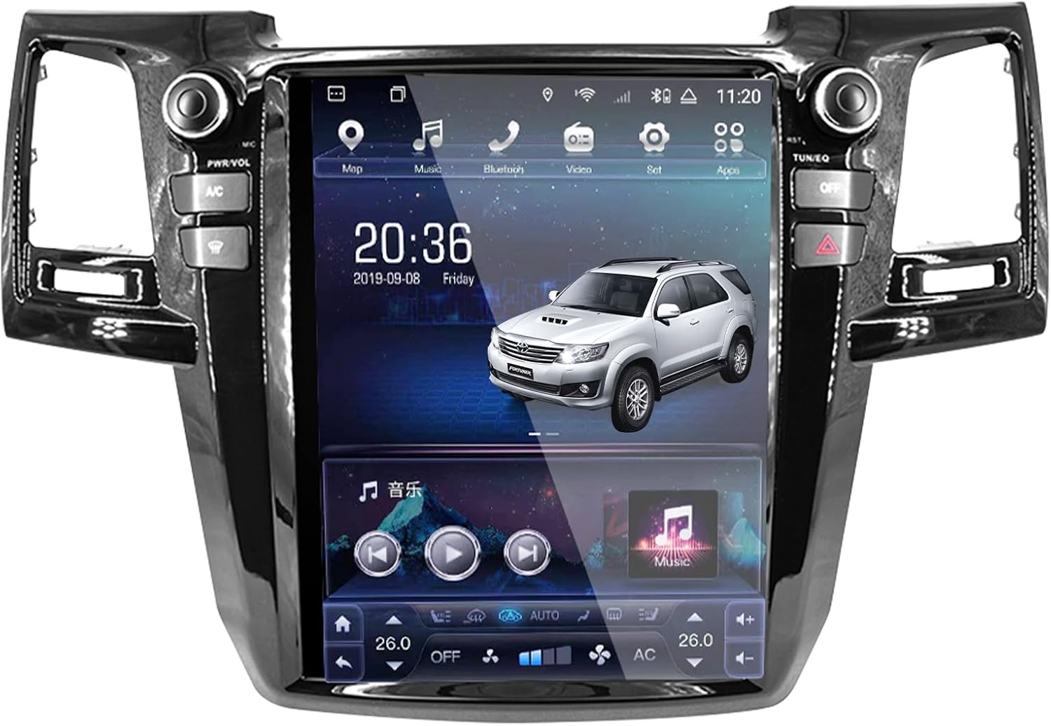 12.1'' Central Multimidia Compatible with Tesla Toyota Fortuner Hilux Sw4 Revo 2010 2011 2012 2013 2014 2015 Screen Android Player Accessories RAM 8G ROM 128G(auto airconditioner only)