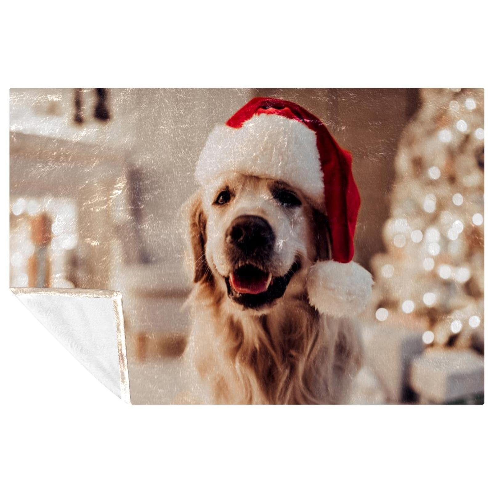 Couverture douce de Noël golden retriever plaid lit canapé 150x100cm