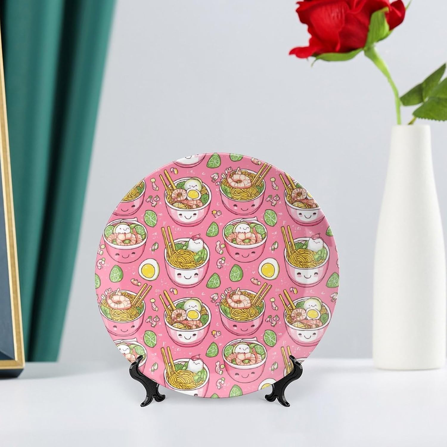 Noodles Decorative Plate Tray Decor Trinket Dish Bone China Dinner Plates for Home Office Kitchen