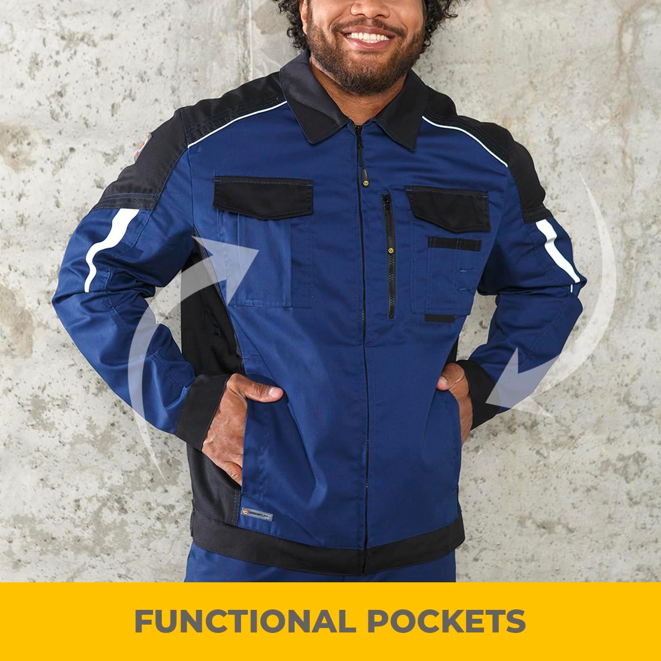 Jacket Status - Ventilated - Hi-Vis Elements - Breathable - Spacious Pockets - Badge Loop - Tear Resistant
