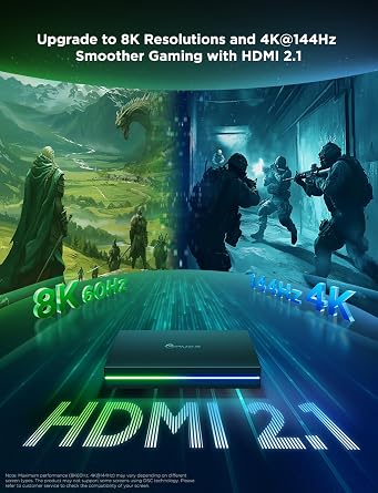 Govee HDMI 2.1 AI Sync Box Kit 2,8K/4K 144Hz,RGBICW for 27-34 Inch Monitor | Include backlight and light bar, Support VRR & ALLM, Matter & Alexa, AI CogniGlow, DreamView Sync, Ultimate immersive gaming