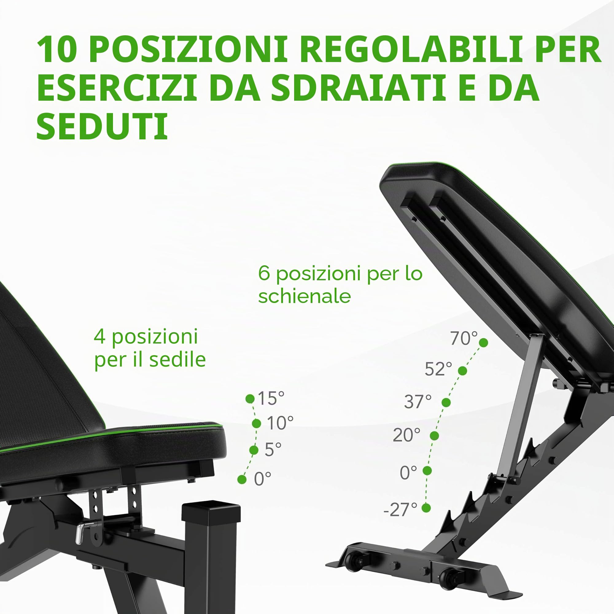 Tunturi UB60 Panca Palestra Utility Bench Panca inclinata, Nero, 1