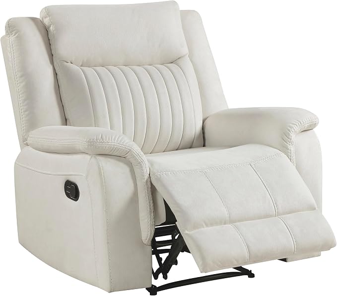 Sillón Reclinable Manual Beige Microfibra Pulida miniatura 11