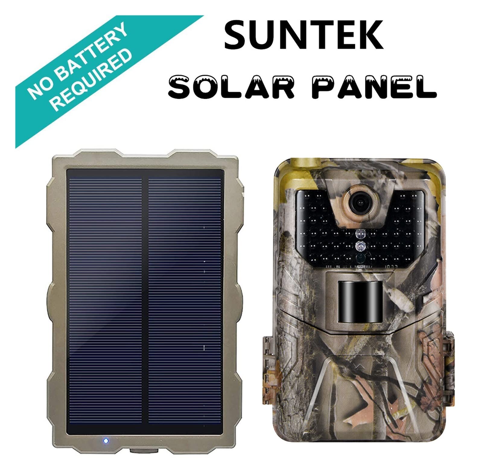 Pannello solare Trail Camera Pannello solare all'aperto impermeabile 3000 mAh batteria al litio for la caccia alla caccia fotocamera solare pannello solare Kit - Impermeabile di accensione del caricat