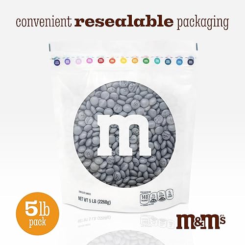 Miniatura 6 de M&M'S Caramelo de chocolate con leche prediseñado para el 25 aniversario, 5 libras de dulces a granel perfectos para fiestas de aniversario de