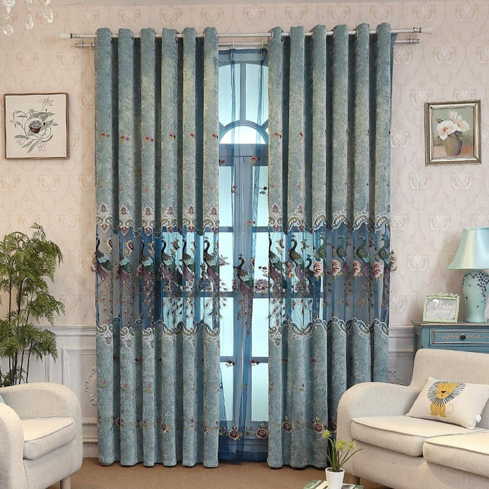 Tulle Shading Materials Room Darkening Living Room Bedroom Grommet 2 Pieces-Beige Curtains_1.5×2.7(W×H)×2