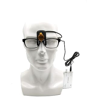 3W LED Headlight Lamp with Filter +3.5X 420mm Binocular Loupes Optical Glasses Bag (Silver)