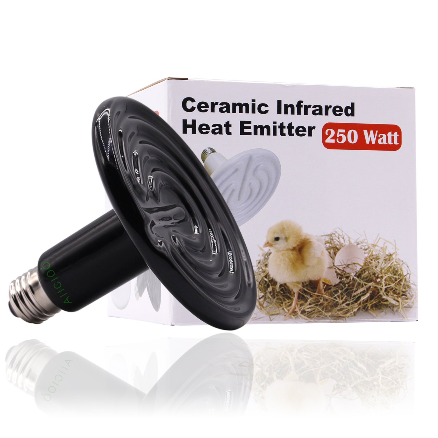 Buy Aiicioo Ceramic Infrared Heat Emitter Reptile Heat Lamp Bulb 250W