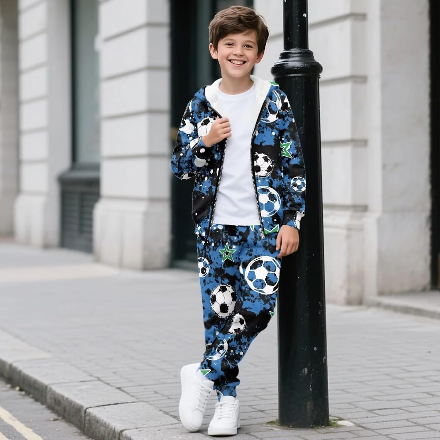 Girls Sweatsuit 2 Piece Sweatsuits for Teens Kids Sweatshirts and Jogger Sweatpants Sweat Set with Pockets,Printed