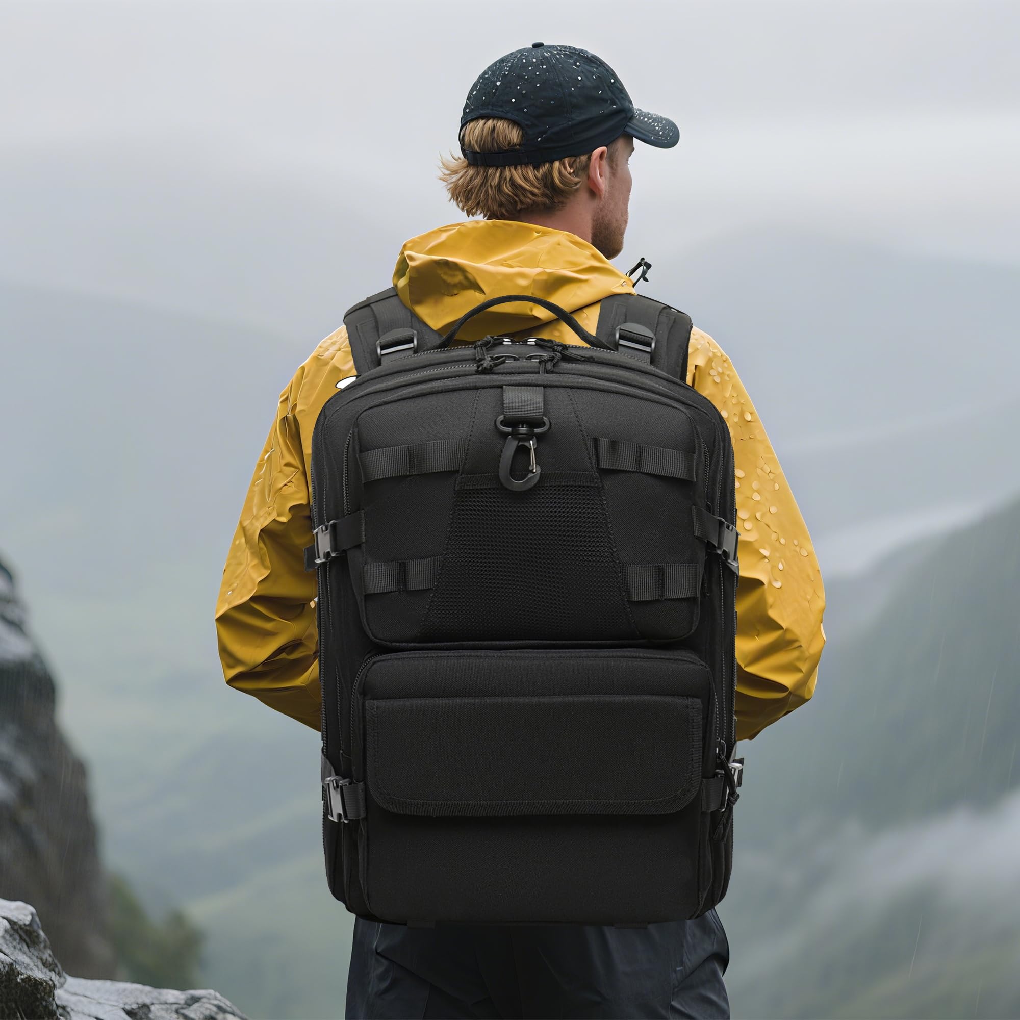 aiGear 50L Mochilas Tácticas Militar Gran Capacidad con Sistema Molle Negra