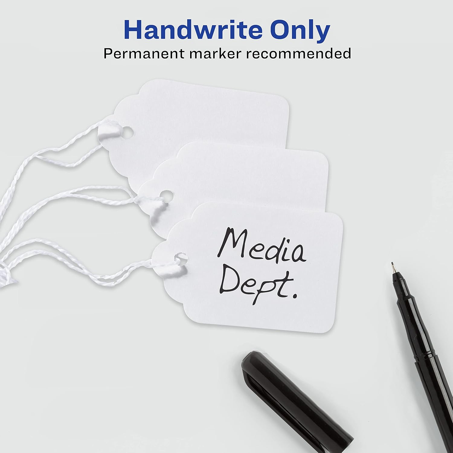 Avery 12200 Medium-Weight White Marking Tags, 3 1/4 x 1 15/16 (Box of 1000)