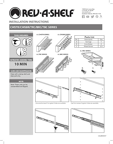 Miniatura 7 de Rev-A-Shelf Soporte extraíble de 12 pulgadas de montaje lateral extensible para armario y cinturón de almacenamiento para hasta 23 lazos, cromo,