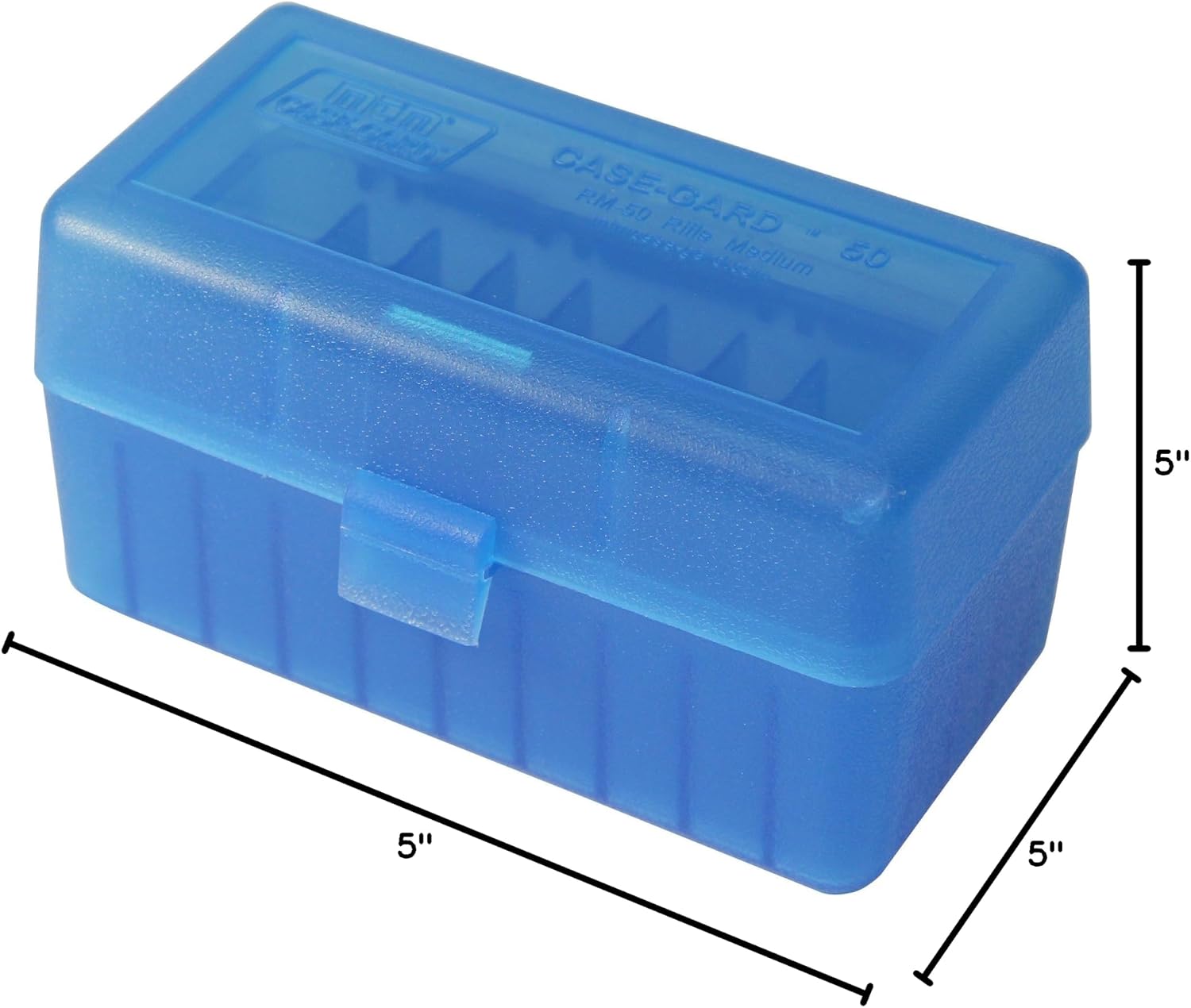 MTM 50 Round Flip-Top Rifle Ammo Box 220 Swift 243 308 Win, Blue