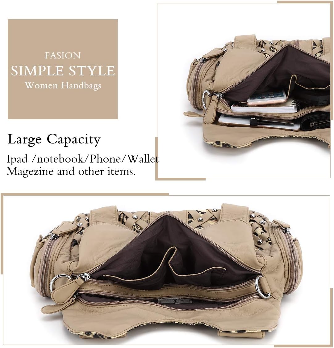 Angel Barcelo Purses for Women Large Shoulder Bag Soft Hobo Bags for Women - Image 6