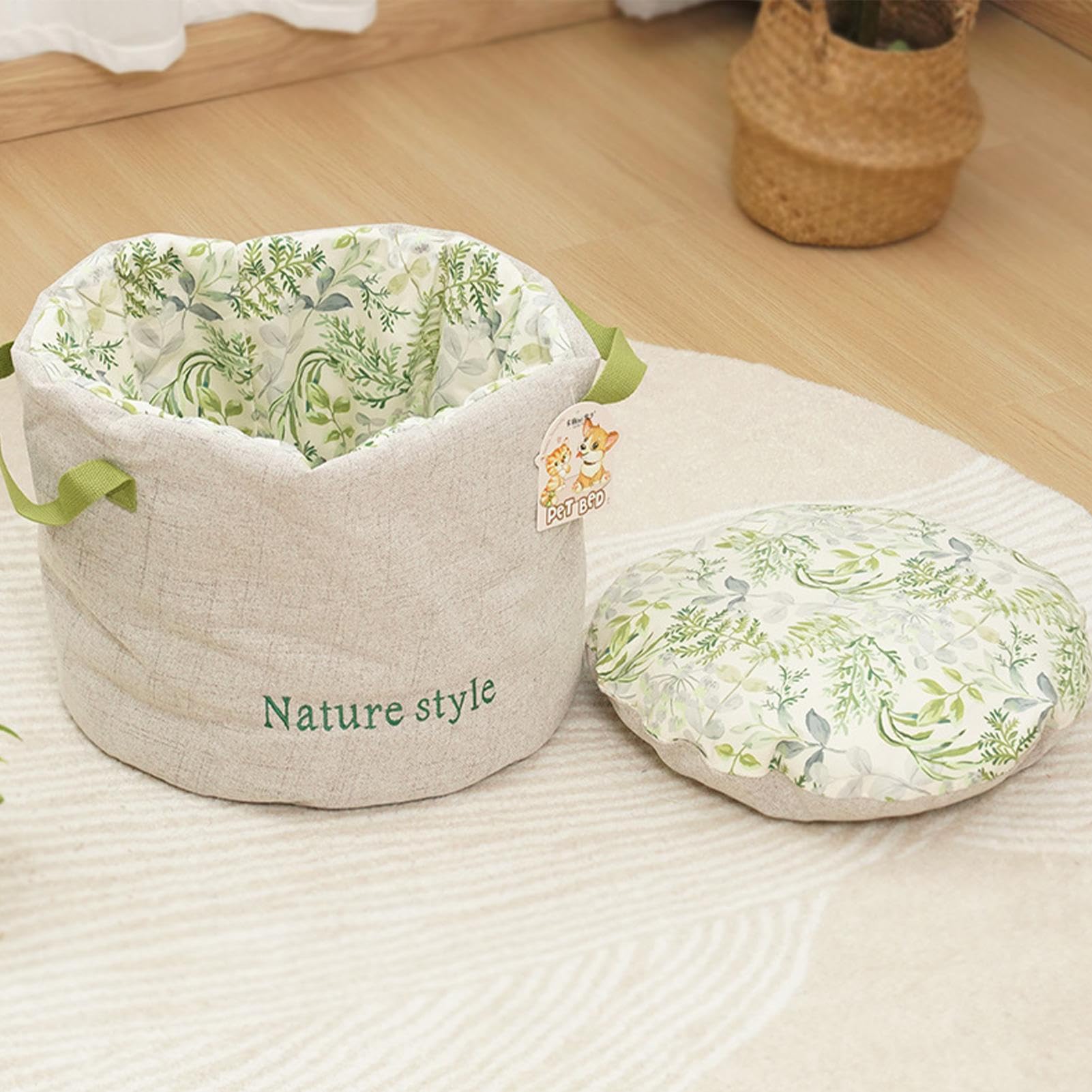 Katzenbett | Zubehör für Haustiere, waschbar, mit Griffen, Winternest für Katzen, kleines Hundebett, für kleine Hunde, Winter, Innenraum, Wohnung, Außenbereich