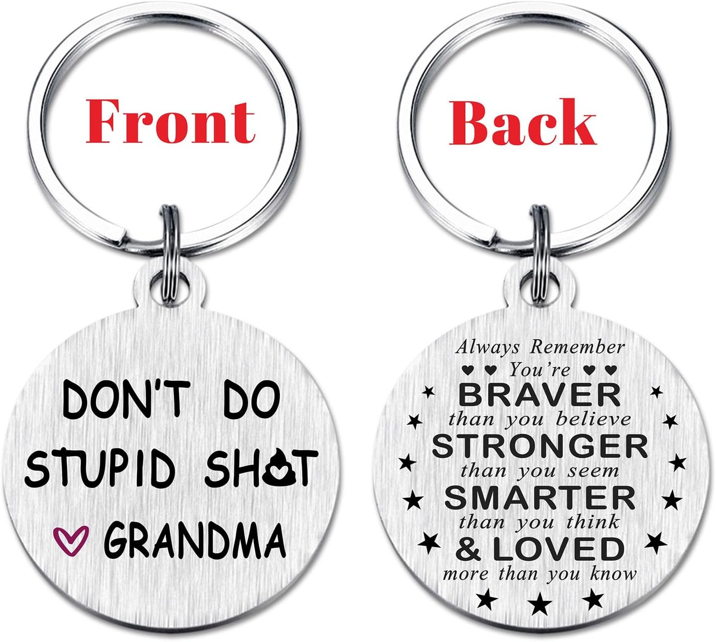 Viayen Funny Gaga Gifts Love Grandpa And Grandma Keychain Gifts for Grandson and Granddaughter - Image 2