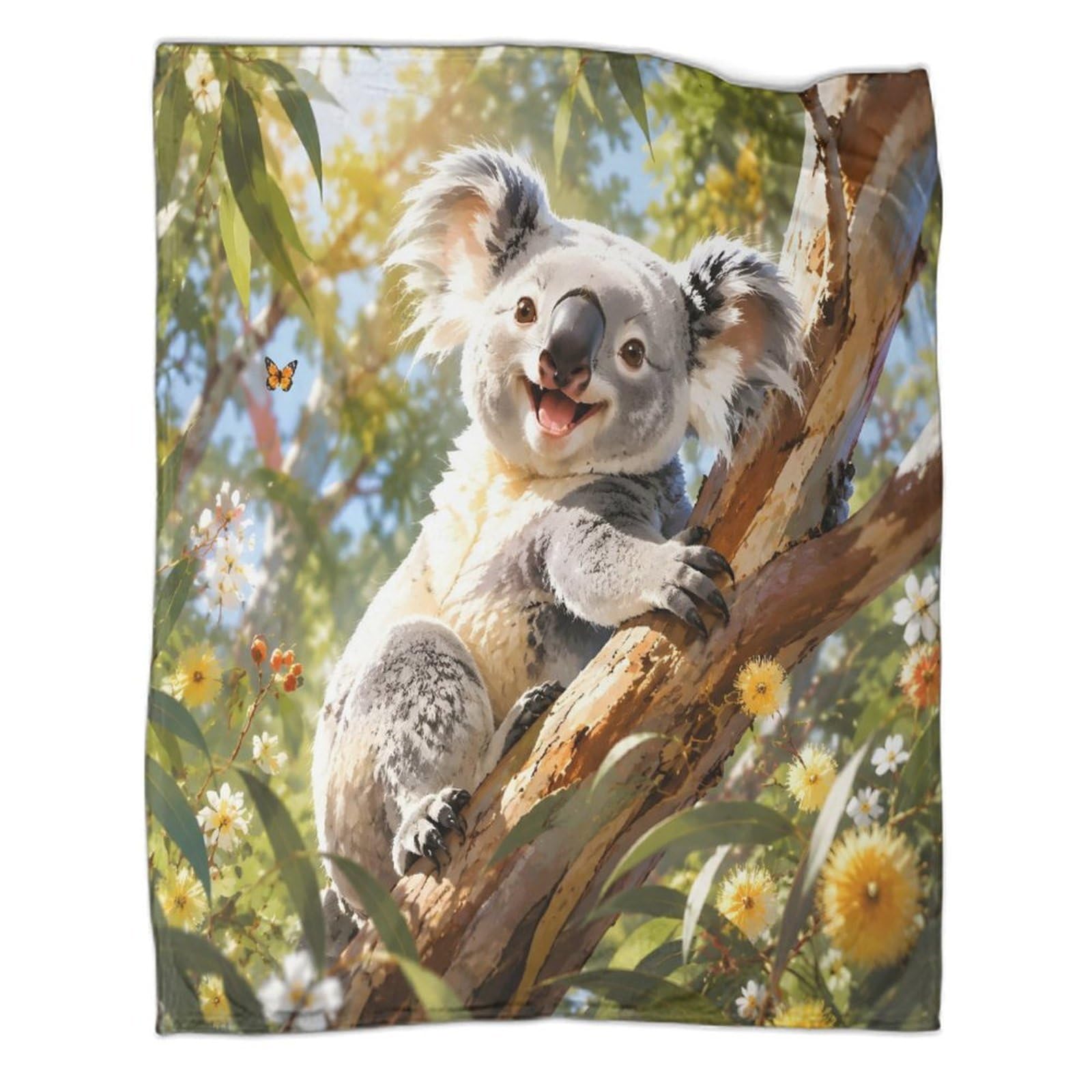Koala 3D Mikrofaser Kuscheldecke Flauschig Weich