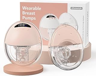 Hands Free Breast Pump, Wearable Breastfeeding Pump, Lightweight Portable Electric Pump 4 Modes & 12 Suction Levels, Comfortable & Low Noise, 24mm Flange, 2 Pack Pink
