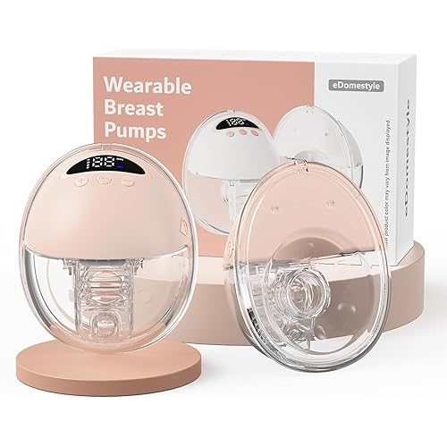 Hands Free Breast Pump, Wearable Breastfeeding Pump, Lightweight Portable Electric Pump 4 Modes & 12 Suction Levels, Comfortable & Low Noise, 24mm Flange, 2 Pack Pink