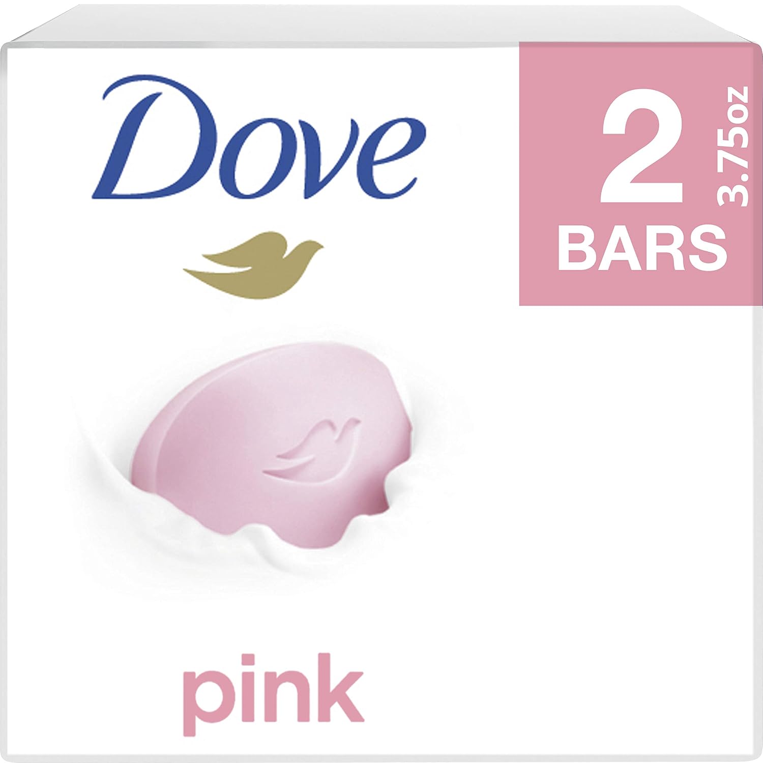 Dove Beauty Bar, Pink, 3.75 Ounce- 2 Count (Pack of 1)