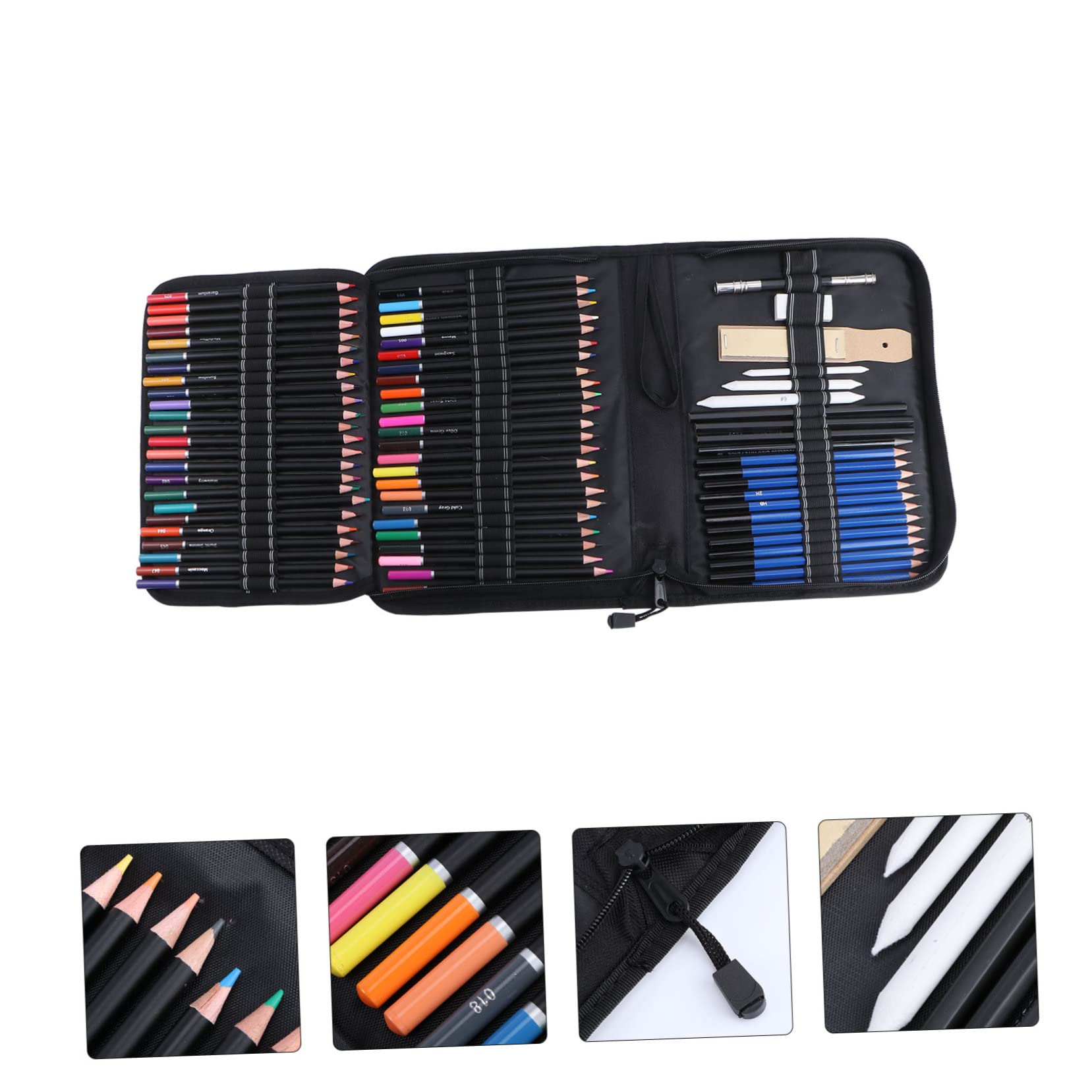 MAGICLULU Juego de 95 Lápices de Colores Bolsa de Lona, Sacapuntas, Extensor para Dibujar y Pintar, para Escuela y Galería