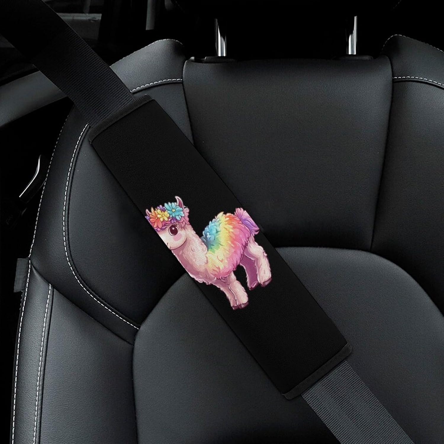 Alpaca Car Seat Strap Covers Soft Seat Strap Shoulder Pads Seatbelt Covers for All Car Seats 2PCS