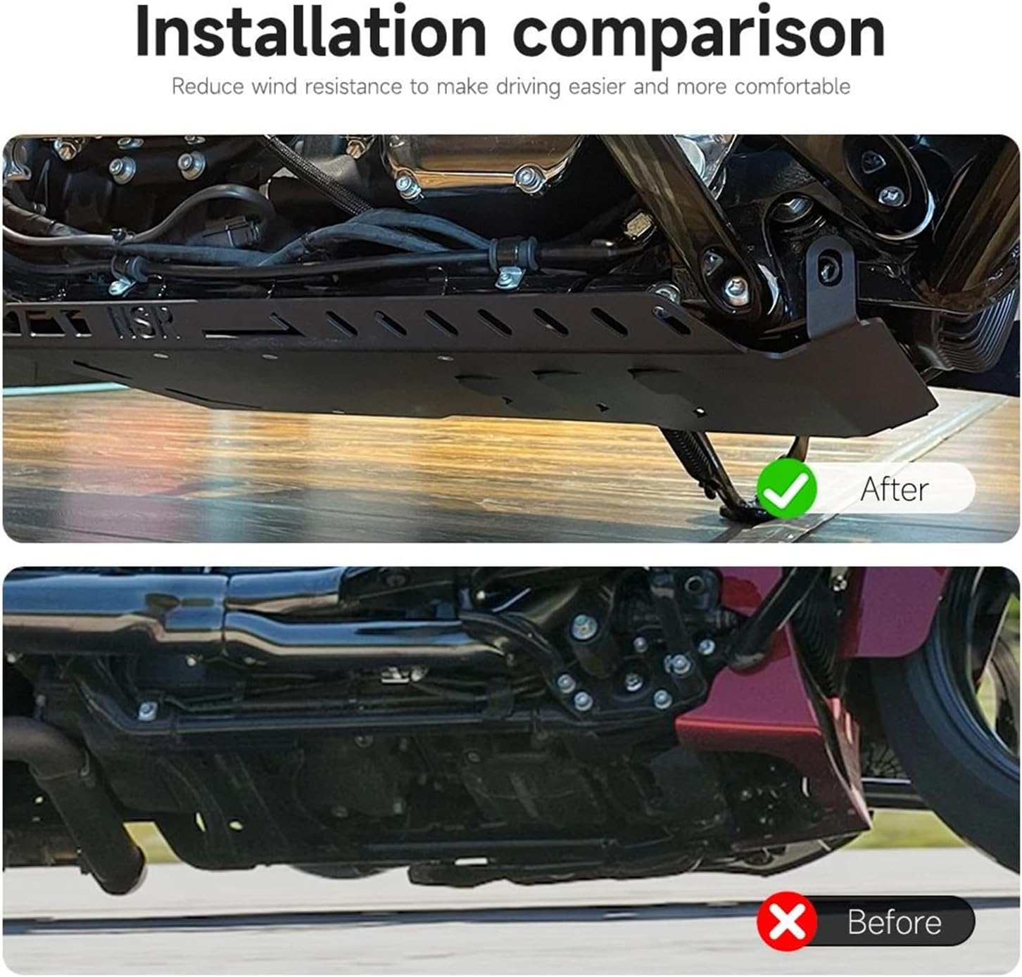 Motorcycle Skid Plate For Harley BREAKOUT FAT BOY 2018-2024 2023 Motorcycle Accessories Aluminium Skid Plate Lower Engine Base Chassis Guard Kit Accessories (Silver)